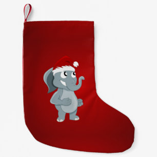 Weihnachtselefanten Cartoon Kleiner Weihnachtsstrumpf