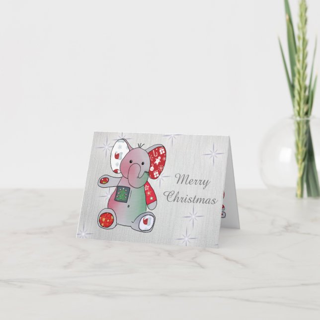 Weihnachtselefent Feiertagskarte (Vorderseite)