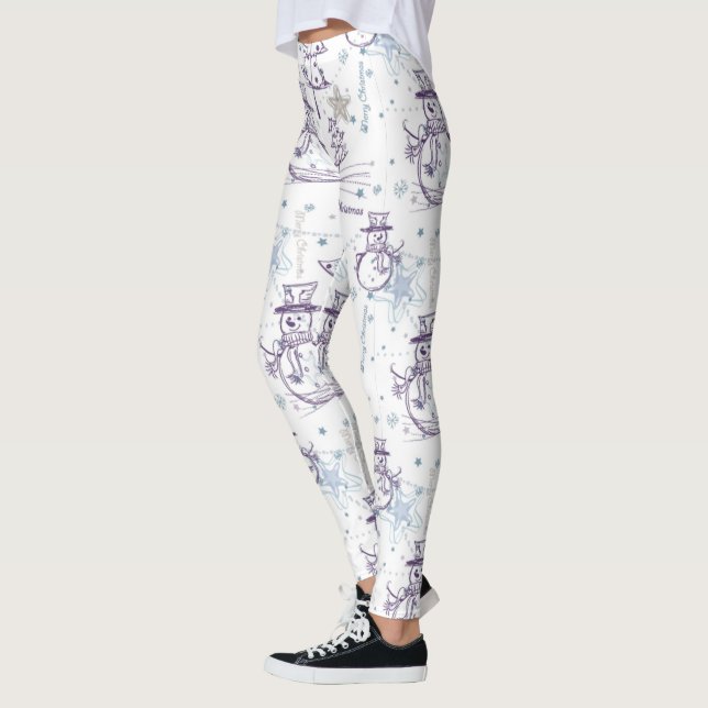 Weihnachtselement-Wintersnowman-Skizze-Leggings Leggings (Links)