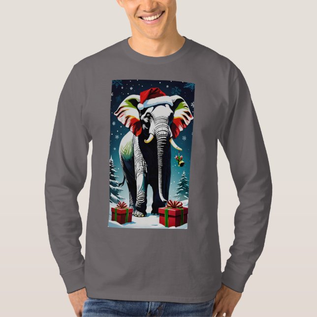 Weihnachtselementar in der Weihnachtsmannmütze T-Shirt (Vorderseite)