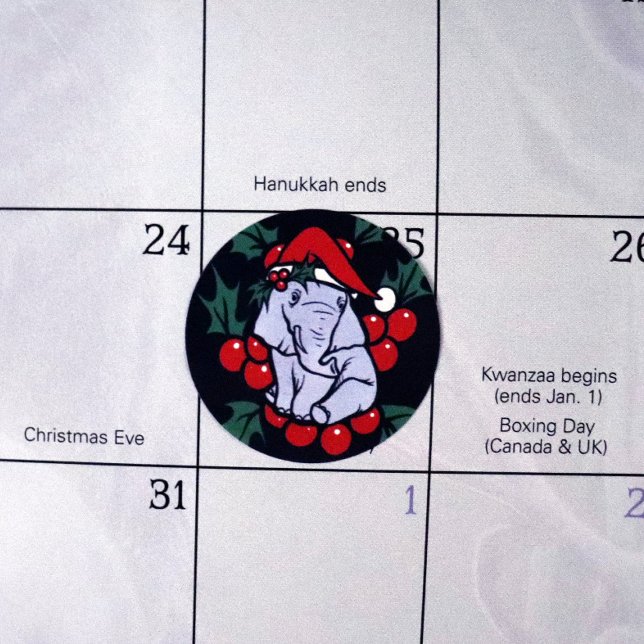 Weihnachtselementar Runder Aufkleber (Von Creator hochgeladen)