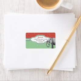 Weihnachtselementar Zig Zag Pattern Rücksendeadres Adressaufkleber