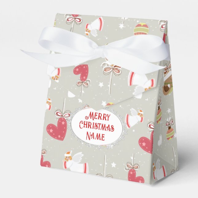 Weihnachtselemente Engel Vögelchen Geschenkschachtel (Vorderseite)