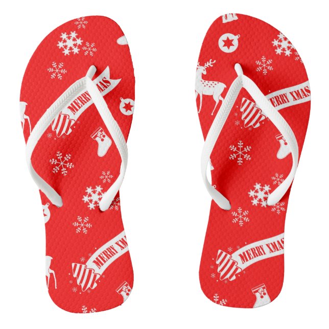 Weihnachtselemente Flip Flops (Fußbett)