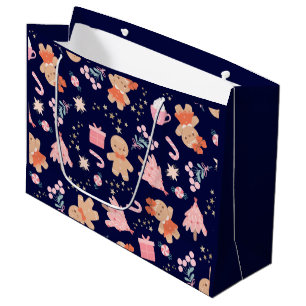 Weihnachtselemente für Navy Blue Große Geschenktüte