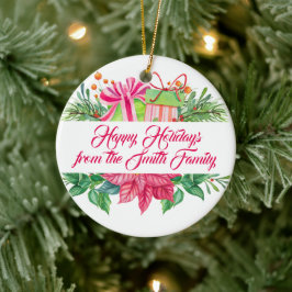 Weihnachtselemente glückliche Feiertage Foto Keramik Ornament