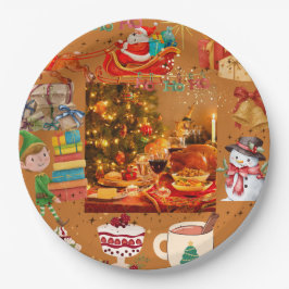 Weihnachtselemente Pappteller