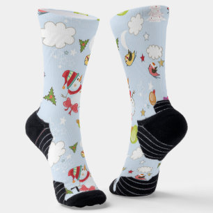 Weihnachtselemente Schneemann Muster Socken