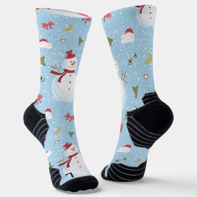 Weihnachtselemente Schneemann Socken (Gewinkelt)