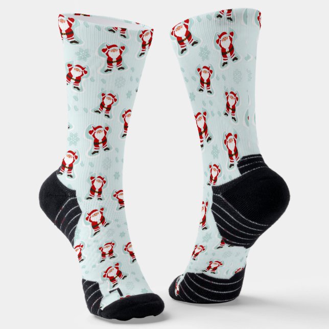 Weihnachtselemente Weihnachtsmann Socken (Gewinkelt)