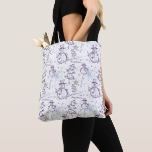 Weihnachtselemente Winter Snowman Sketch Tote Tasc