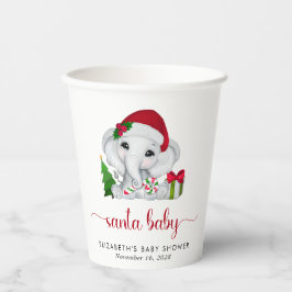 Weihnachtselephant Santa Baby Girl Dusche Pappbecher