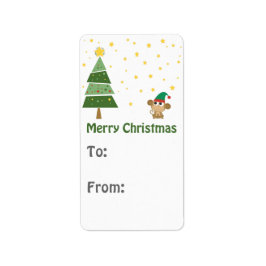 Weihnachtself-Affen-Geschenk-Tag Adressaufkleber