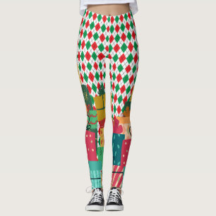 Weihnachtself auf den Leggings in Gegenwart