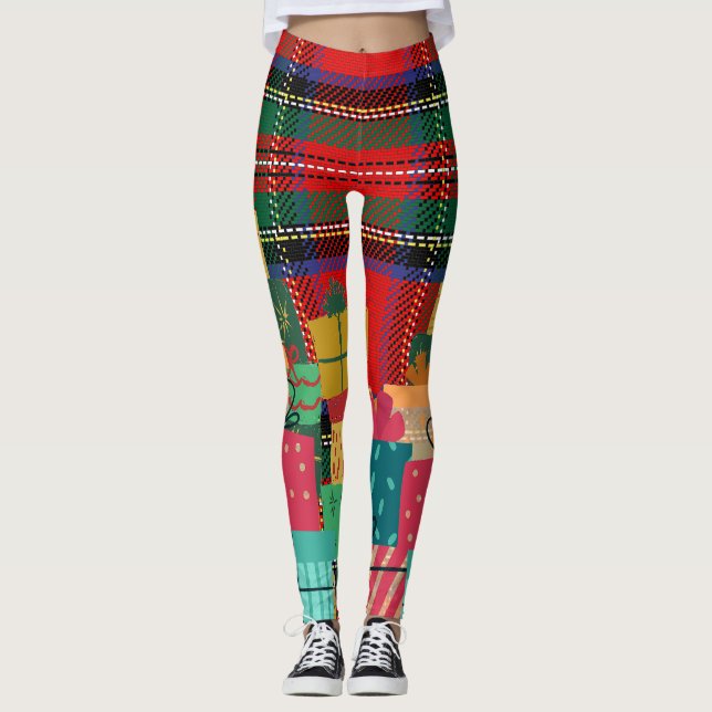 Weihnachtself auf den Leggings in Gegenwart (Vorderseite)
