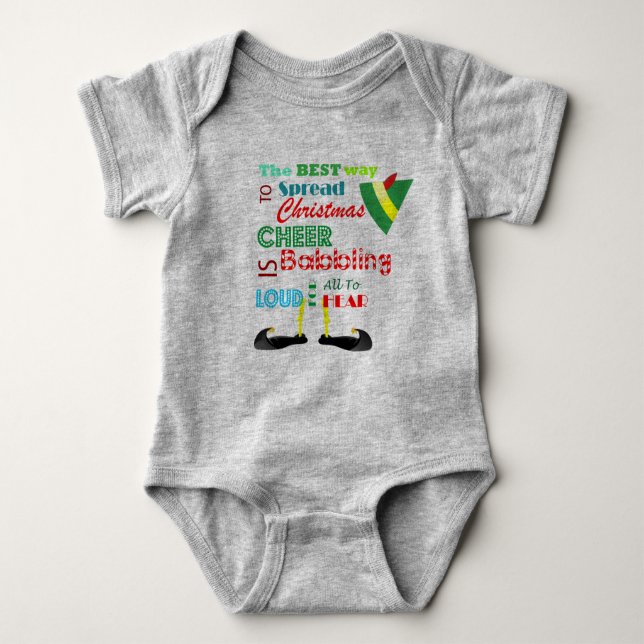 Weihnachtself Baby Bodysuit Strampler (Vorderseite)