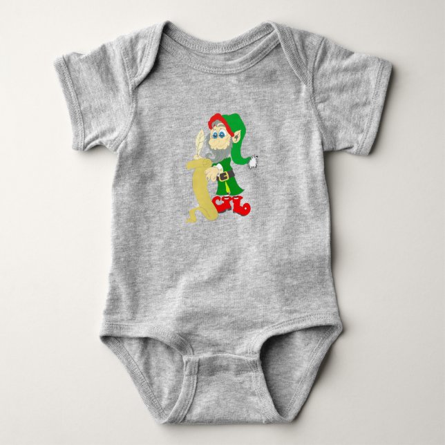 Weihnachtself Baby Strampler (Vorderseite)