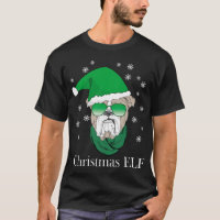 Weihnachtself - Cooler Bulldog in Sonnenbrille '