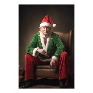 Weihnachtself Donald Trump Fotodruck