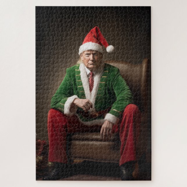 Weihnachtself Donald Trump Puzzle (Vertikal)