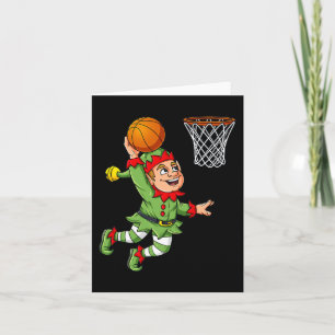 Weihnachtself Dunkeln ein Basketball Spaß Jungs Ki Karte