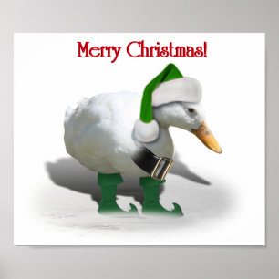 Weihnachtself-Ente - Helfer des Weihnachtsmanns Poster