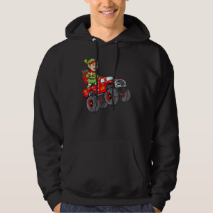 Weihnachtself fährt Monstertruck Jungen Kinder Fam Hoodie