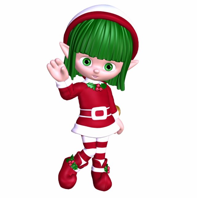 Weihnachtself Freistehende Fotoskulptur (Vorne)