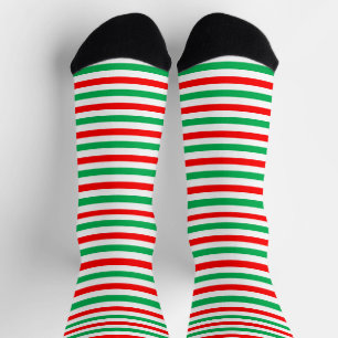 Weihnachtself Grün Rot Weiß Gestreift Crew Socken