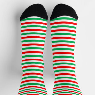 Weihnachtself Grün Rot Weiß Gestreifte Crew Socken