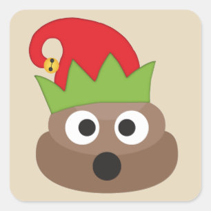 Weihnachtself kacken Emoji Aufkleber