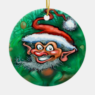 Weihnachtself Keramik Ornament
