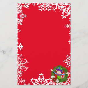 Weihnachtself-Kranz Feiertagsbriefpapier Briefpapier