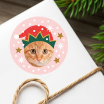 Weihnachtself lustiges Gesicht Benutzerfoto Rosa