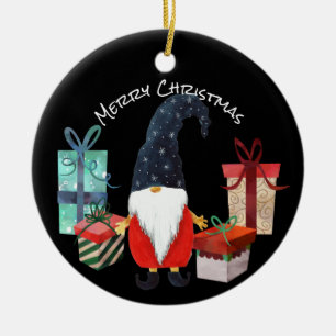 Weihnachtself mit Blue Hat und Packages Ornament