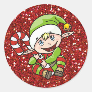 Weihnachtself mit Candy Cane Stickers