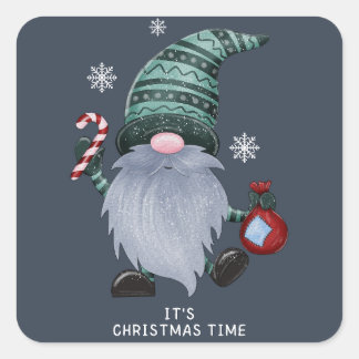 Weihnachtself mit einem Sticker