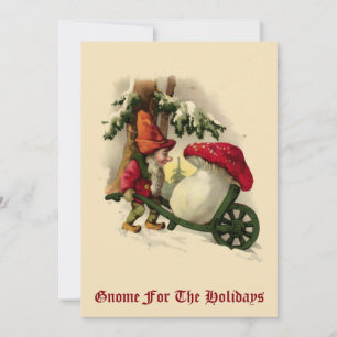 Weihnachtself oder Gnom im Vintage-Stil Feiertagskarte