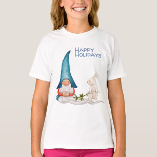 Weihnachtself oder Gnome mit Kaninchen T-Shirt