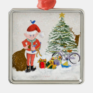Weihnachtself-Ornament Ornament Aus Metall