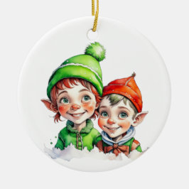 Weihnachtself Personalisiert Keramik Ornament
