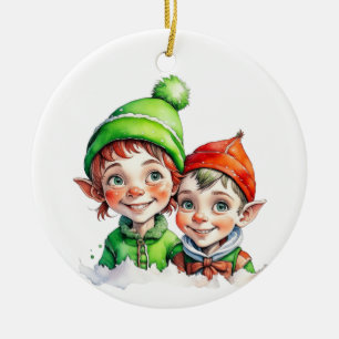 Weihnachtself Personalisiert Keramik Ornament