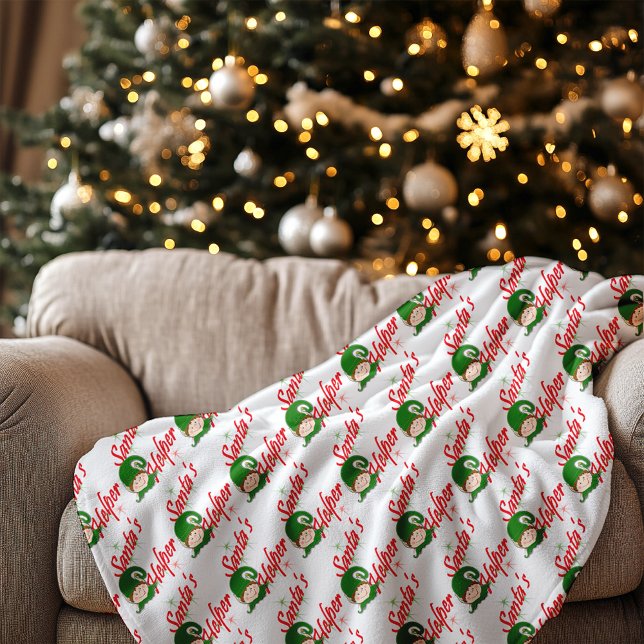 Weihnachtself Red Green, Helfershelfer Fleecedecke (Santa's Helper Christmas Elf Red Green Fleece Blanket)