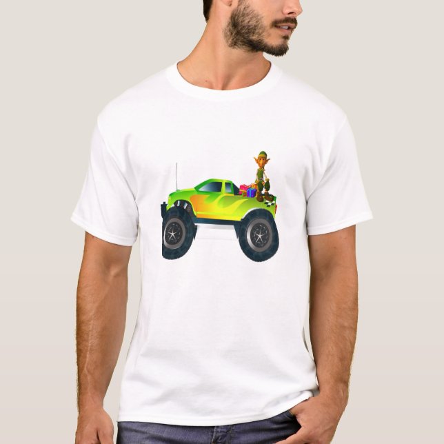 Weihnachtself-Reitwagen T-Shirt (Vorderseite)