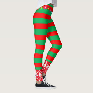 Weihnachtself rot und grün leggings