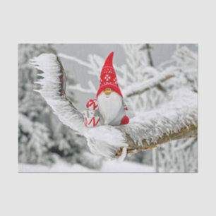 Weihnachtself Schneebäume Seidenpapier