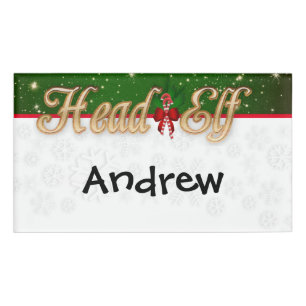 Weihnachtself Schneekristall Namenschild