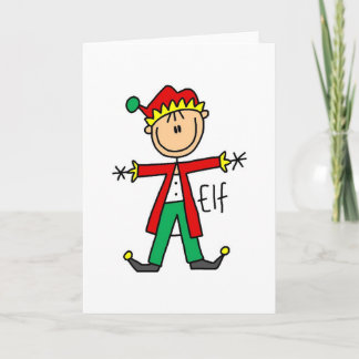 Weihnachtself-Strichmännchen Feiertagskarte