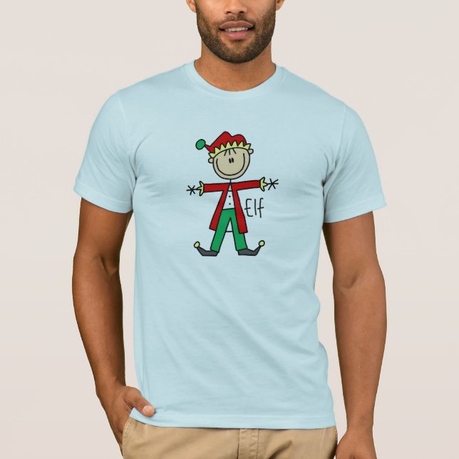 Weihnachtself-Strichmännchen-Shirt T-Shirt (Vorderseite)