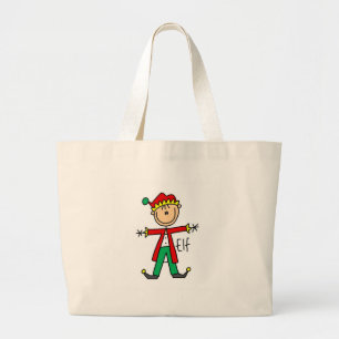 Weihnachtself-Strichmännchen-Tasche Jumbo Stoffbeutel